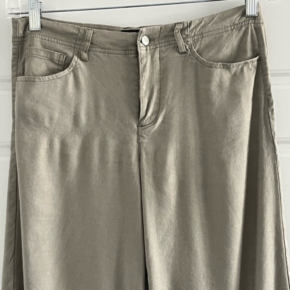 NYDJ Lift x Tuck Linen Blend Cropped Wide-Leg Pants Neutral Size 0 - Picture 2 of 16